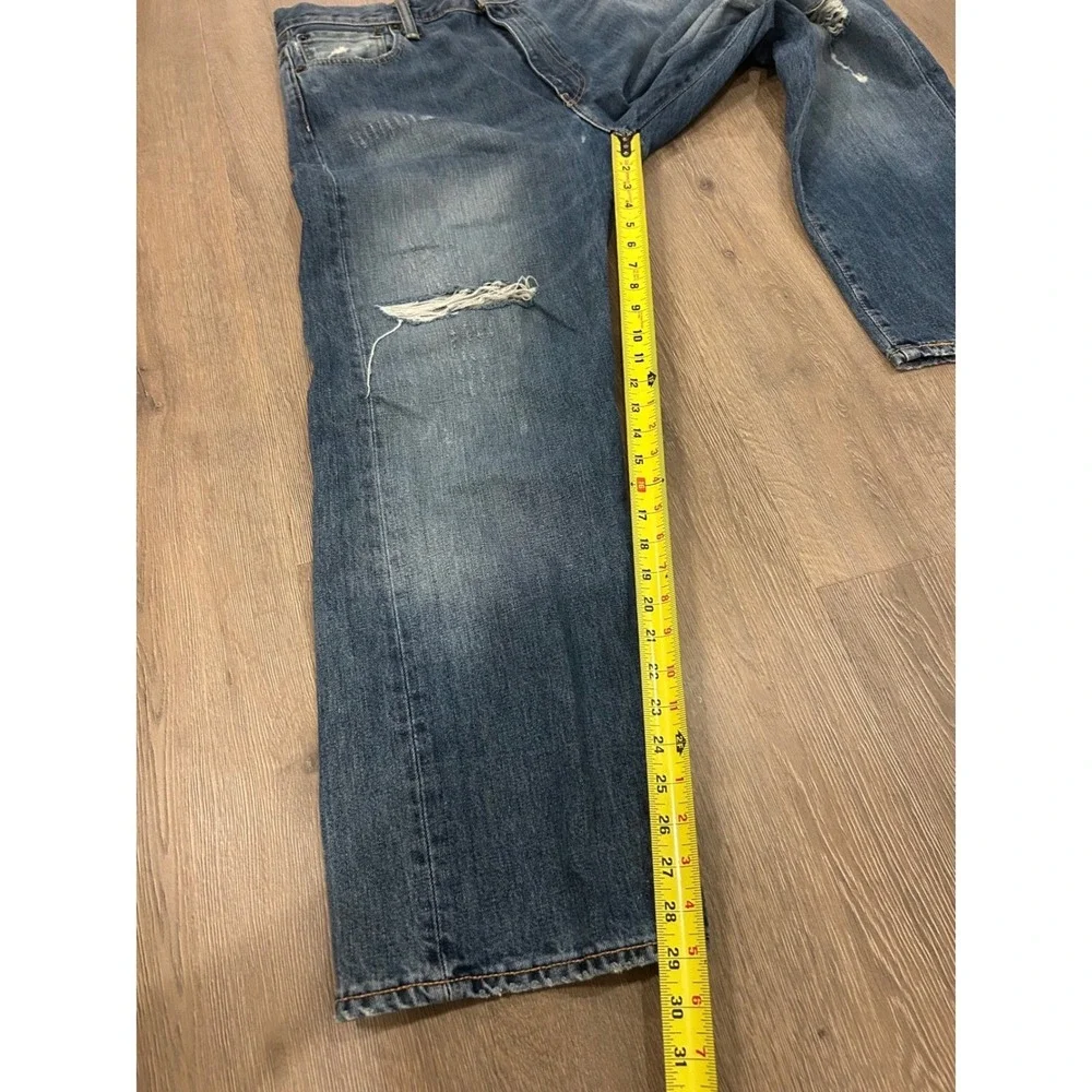Levis 569 Loose Straight‎ Leg Distressed Blue Denim Jeans Mens 36x30 00569-0282
